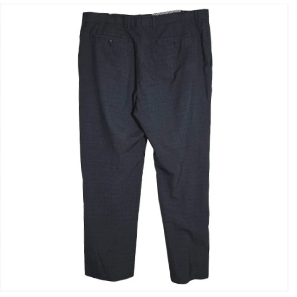 Banana Republic Tailored Fit Dress Pants Men's 38x31 Gray Blue Plaid Slacks Good